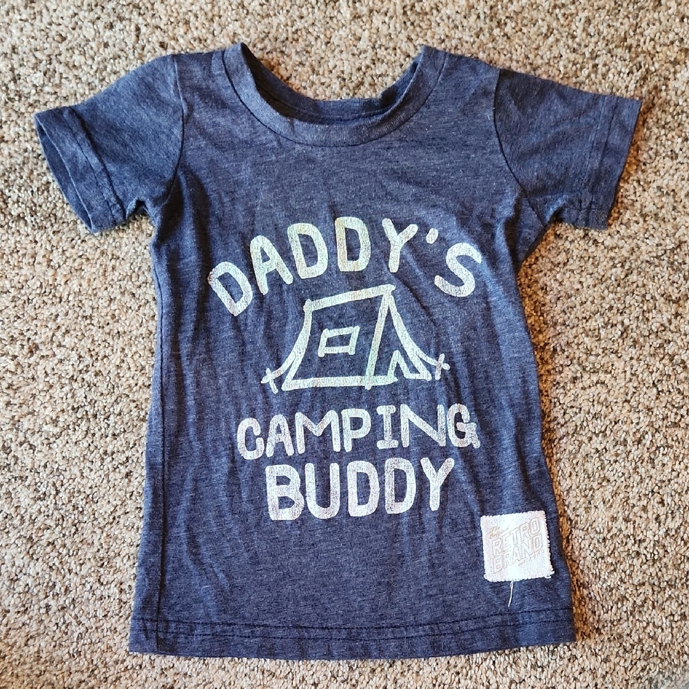 Retro Brand | Daddy's Camping Buddy Kids Shirt - Blue